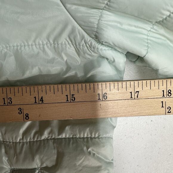 Michael Kors Girls Jacket 10 12 Medium Sea Foam Green Puffer Sherpa Hooded - Picture 11 of 12